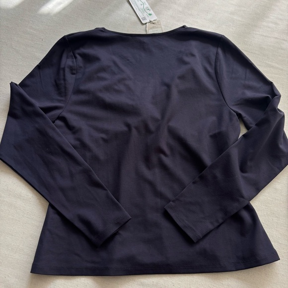 NWT Boden Twist Front Ponte Knit Top, Navy Blue, Long Sleeve, 14 | Classic Chic - Picture 3 of 7